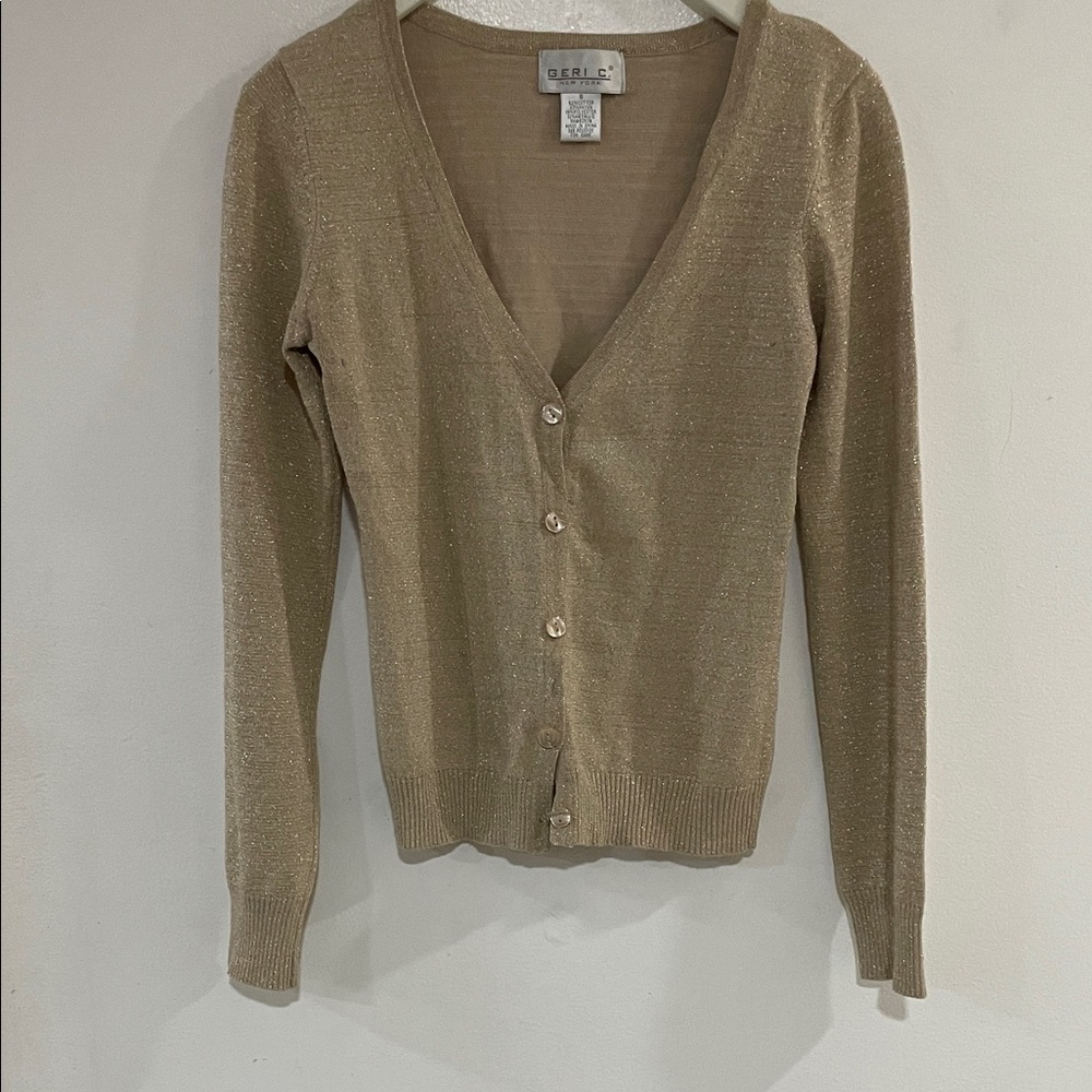 Gold Button-Up Cardigan